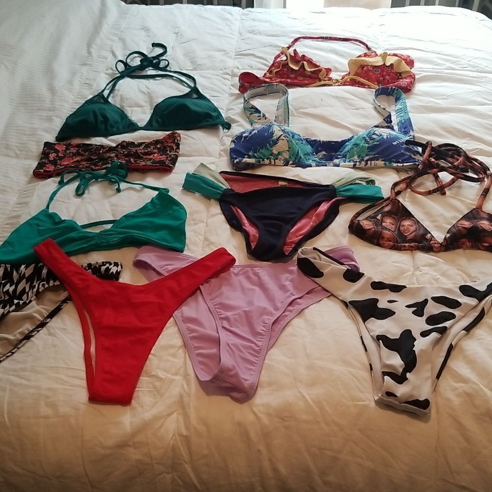 Lot of 11 Bathing Suit Bikini Tops, XS and Small